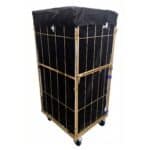 Тележка для белья с закрытым черным чехлом размером 685×810×1850 мм – RTP Radom.