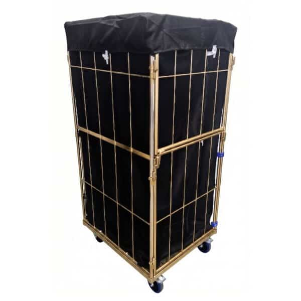 Тележка для белья с закрытым черным чехлом размером 685×810×1850 мм – RTP Radom.